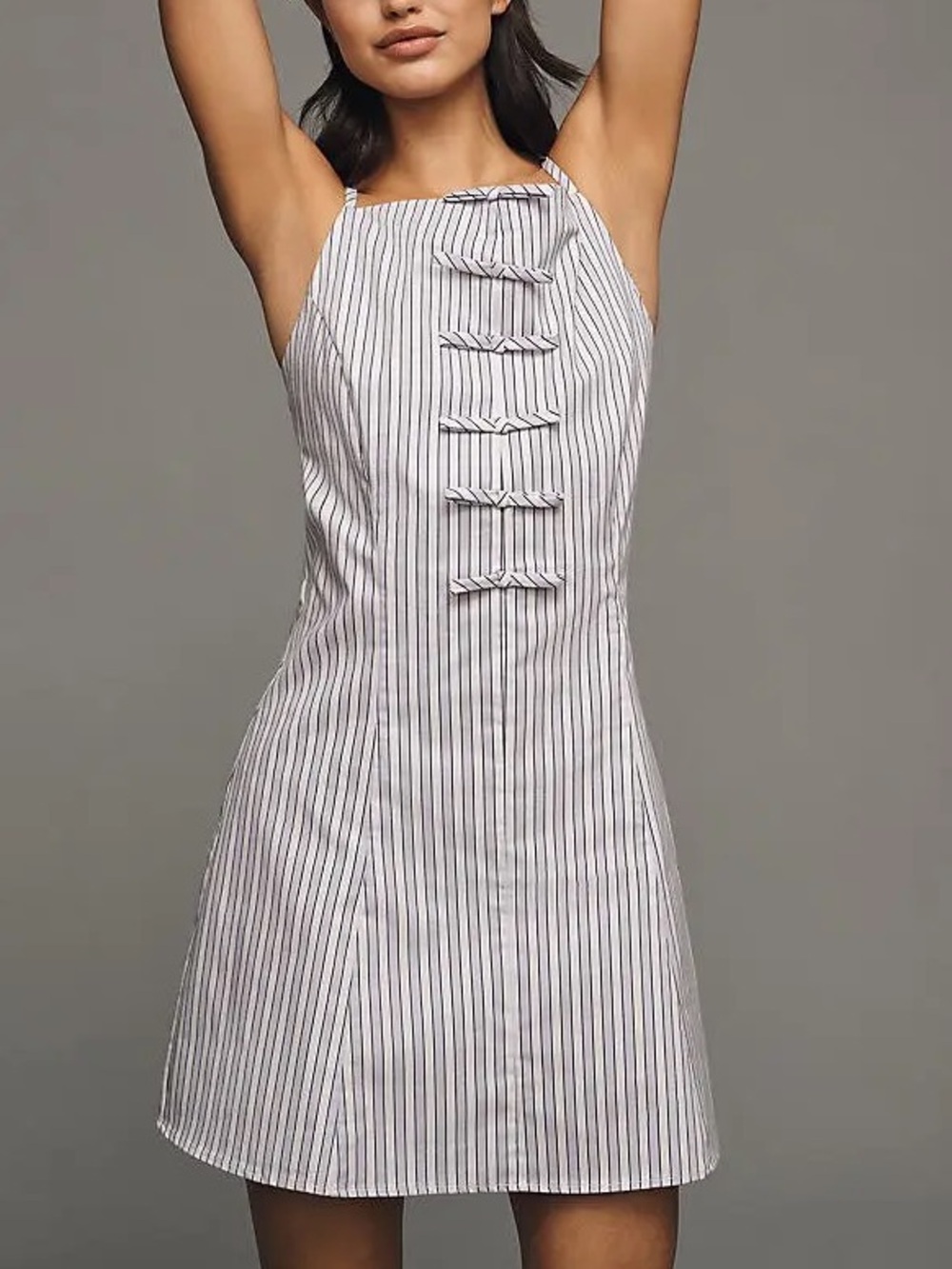 Exquise High Neck Bow Mini Dress